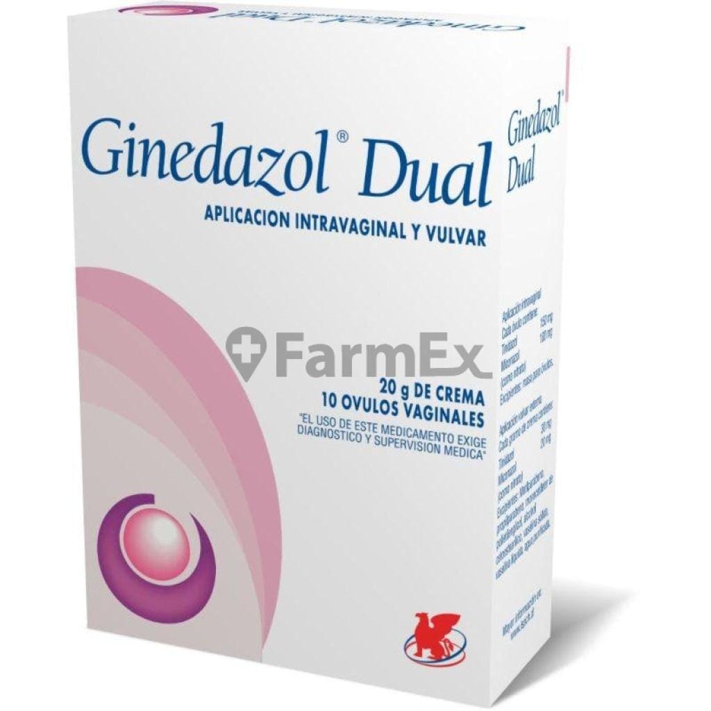 Ginedazol Dual Crema Vaginal x 20 g + 10 Óvulos Farmex-Fonasa-Persistente
